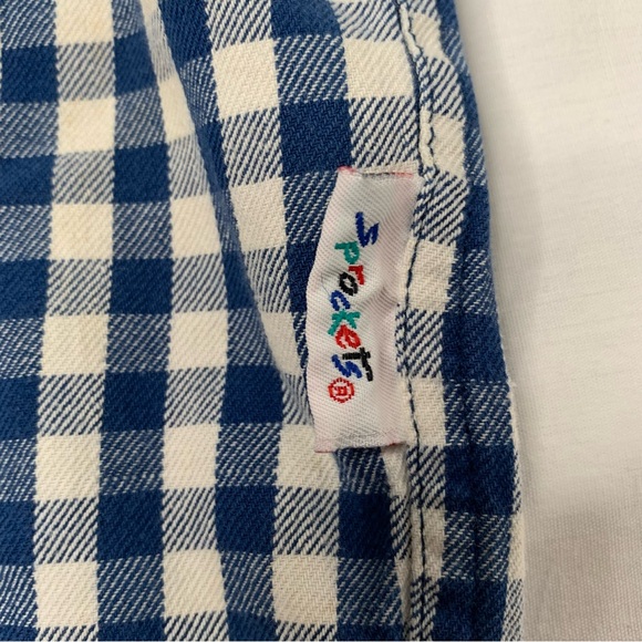 Rare VTG Sprocket’s Mervyns Blue & White Gingham Thru The Woods Baby Jumper 24mo - Picture 6 of 12